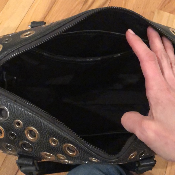 BcbgMaxAzaria black grommeted satchel - Picture 3 of 3